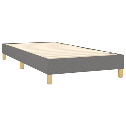 Box Spring Bed Frame Dark Gray Twin XL Fabric (US Only)