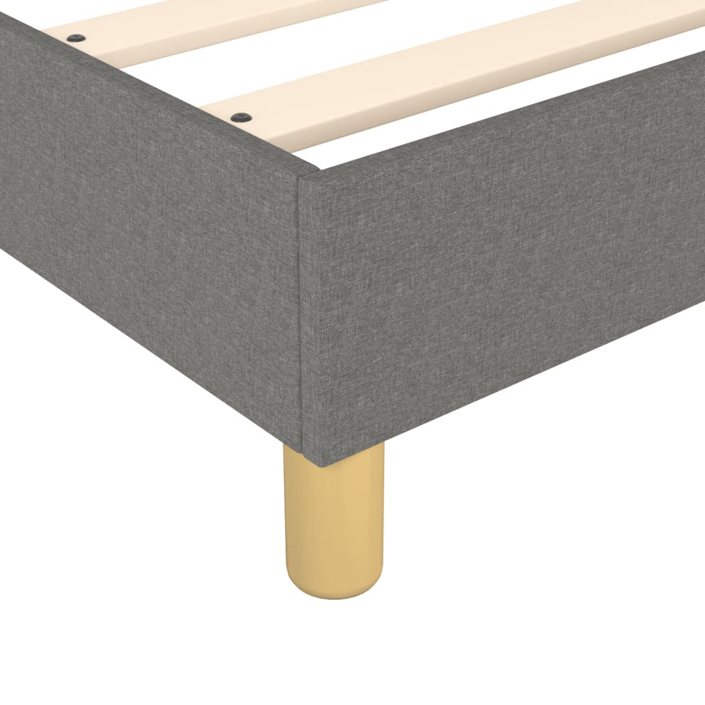 Box Spring Bed Frame Dark Gray Twin XL Fabric (US Only)