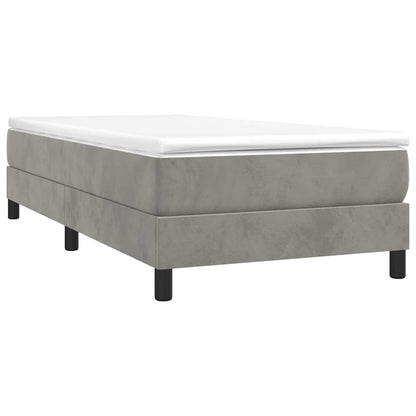 Box Spring Bed Frame Light Gray Twin Velvet (US Only)