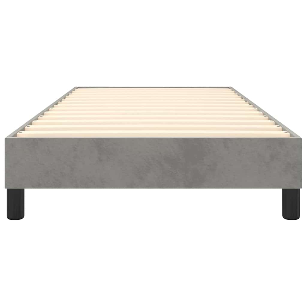 Box Spring Bed Frame Light Gray Twin Velvet (US Only)