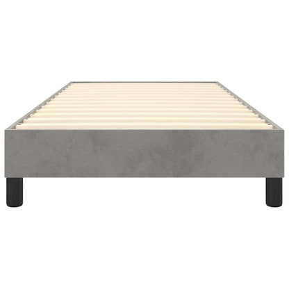 Box Spring Bed Frame Light Gray Twin Velvet (US Only)