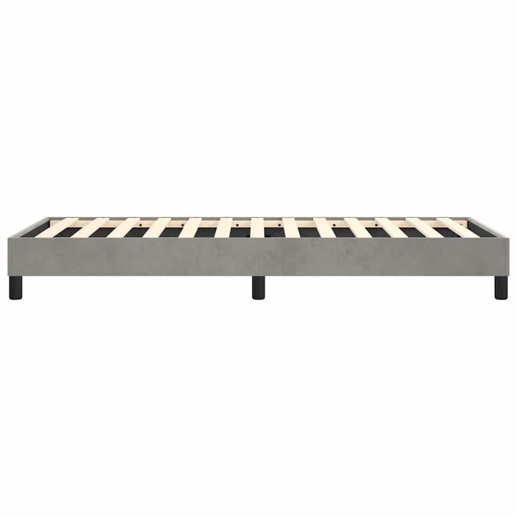 Box Spring Bed Frame Light Gray Twin Velvet (US Only)