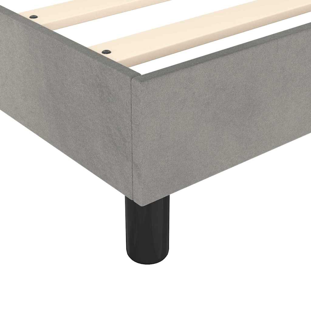 Box Spring Bed Frame Light Gray Twin Velvet (US Only)