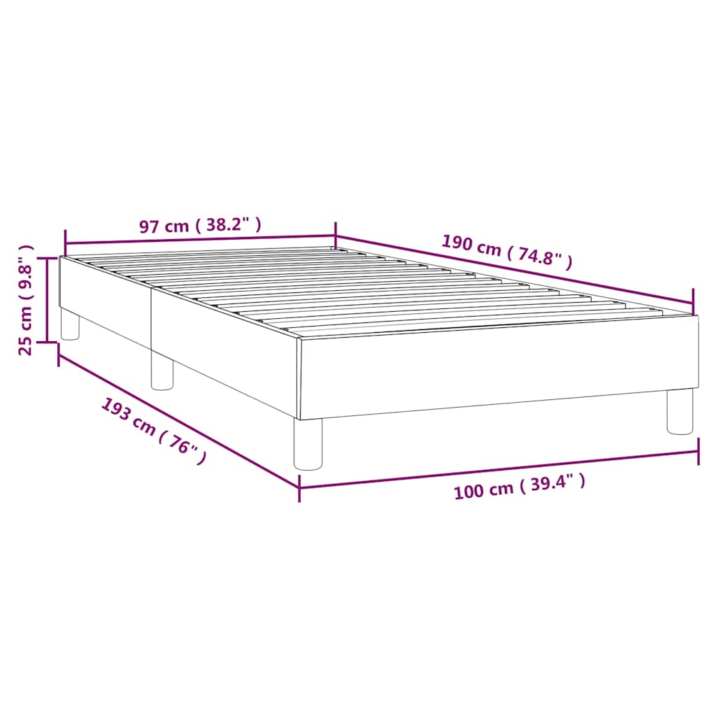 Box Spring Bed Frame Light Gray Twin Velvet (US Only)