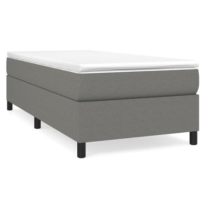 Box Spring Bed Frame Dark Gray Twin XL Fabric (US Only)
