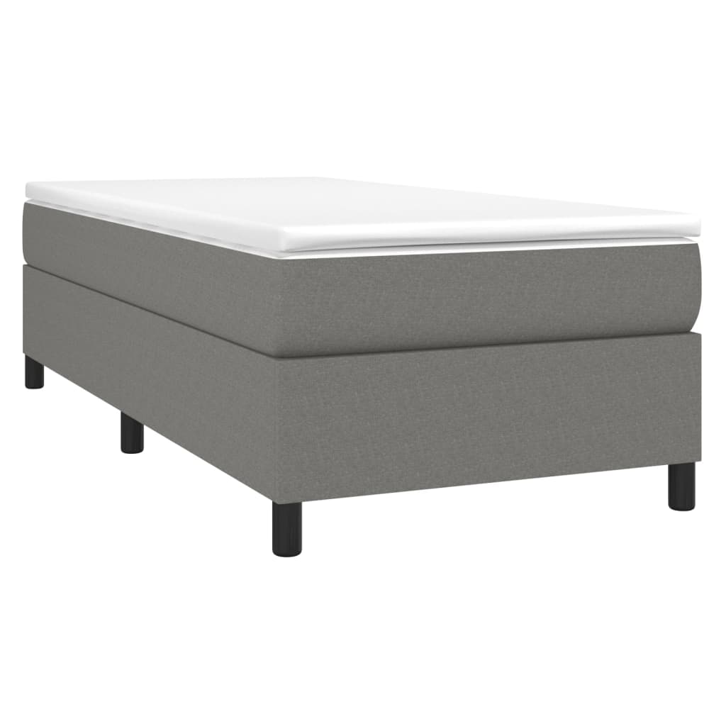 Box Spring Bed Frame Dark Gray Twin XL Fabric (US Only)