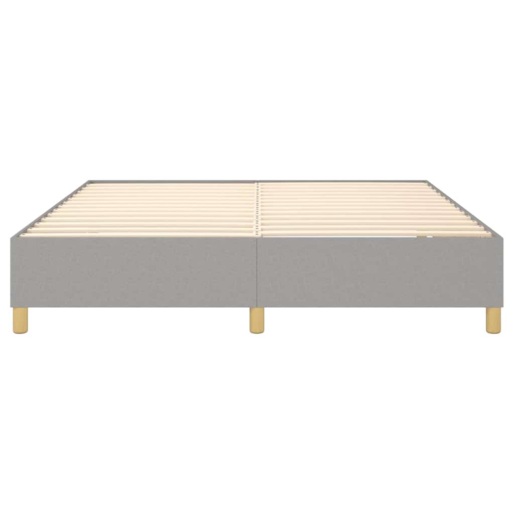 Box Spring Bed Frame Light Gray King Fabric (US Only)