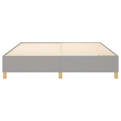 Box Spring Bed Frame Light Gray King Fabric (US Only)