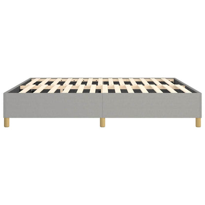 Box Spring Bed Frame Light Gray King Fabric (US Only)