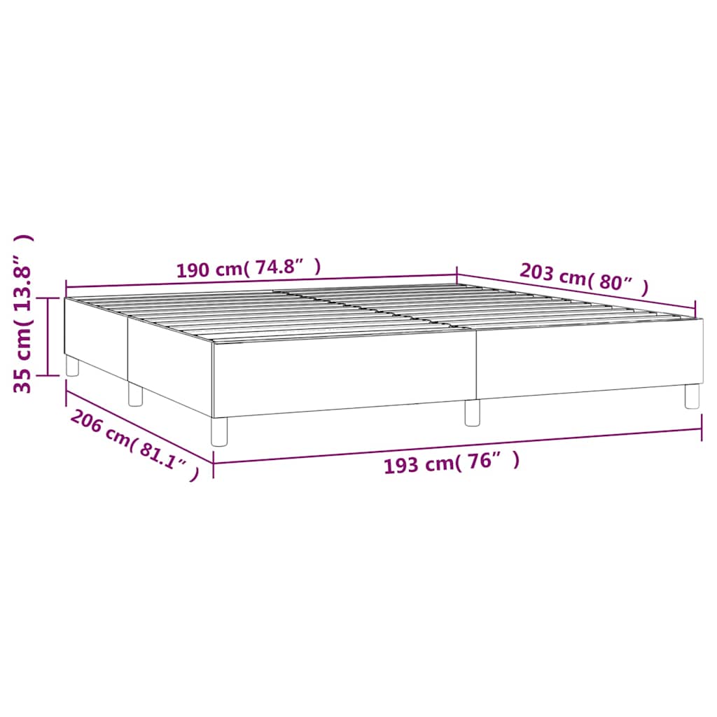 Box Spring Bed Frame Light Gray King Fabric (US Only)