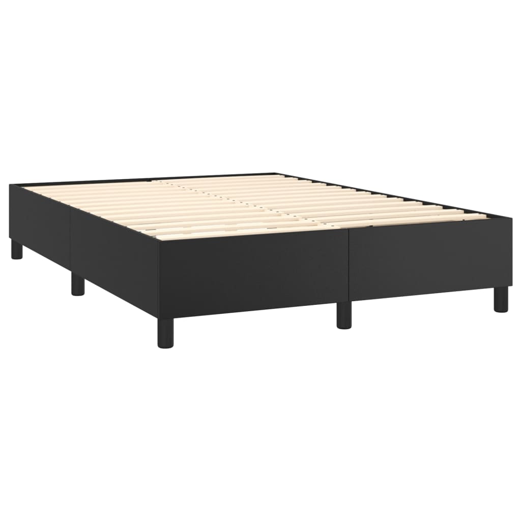 Box Spring Bed Frame Black Faux Leather (US/AU Only)