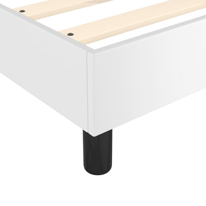 Box Spring Bed Frame White King Faux Leather (US Only)