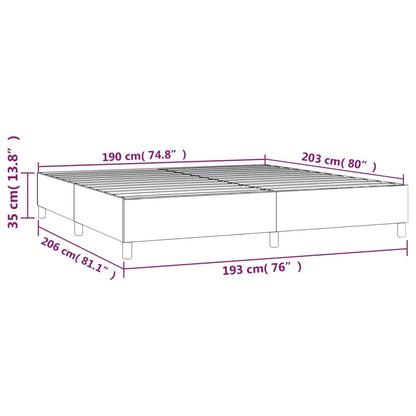 Box Spring Bed Frame White King Faux Leather (US Only)