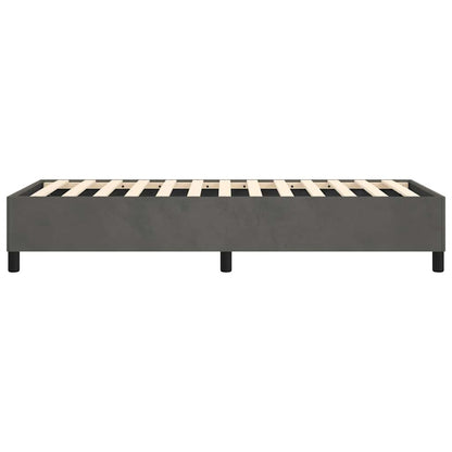 Box Spring Bed Frame Dark Grey Twin Velvet
