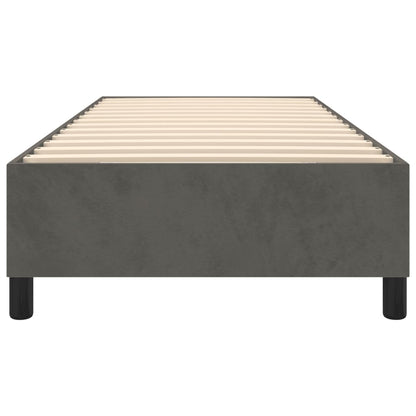 Box Spring Bed Frame Dark Grey Twin XL Velvet (US Only)