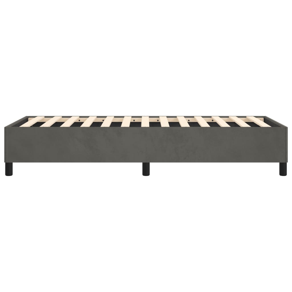 Box Spring Bed Frame Dark Grey Twin XL Velvet (US Only)