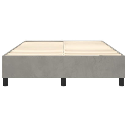 vidaXL Bed Frame Light Grey Velvet, Plywood, Engineered wood Full Modern