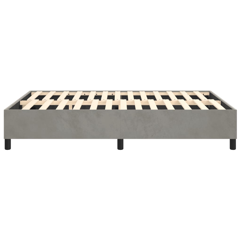 vidaXL Bed Frame Light Grey Velvet, Plywood, Engineered wood Full Modern
