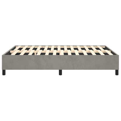 vidaXL Bed Frame Light Grey Velvet, Plywood, Engineered wood Full Modern