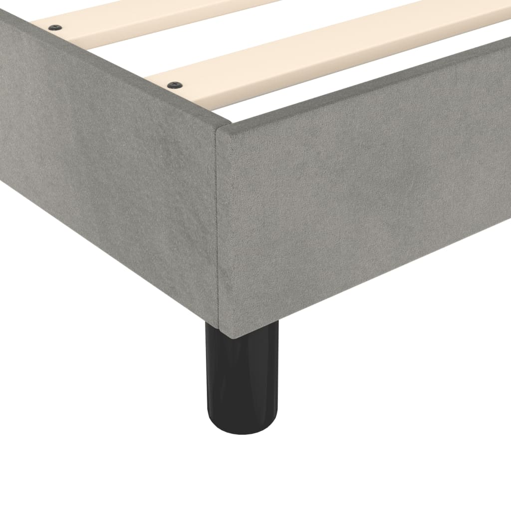 vidaXL Bed Frame Light Grey Velvet, Plywood, Engineered wood Full Modern