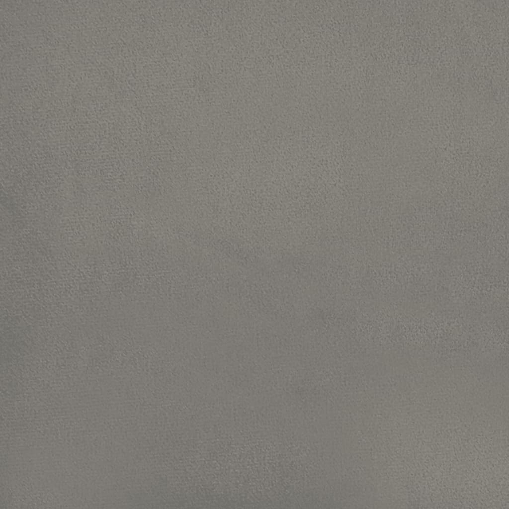 vidaXL Bed Frame Light Grey Velvet, Plywood, Engineered wood Full Modern