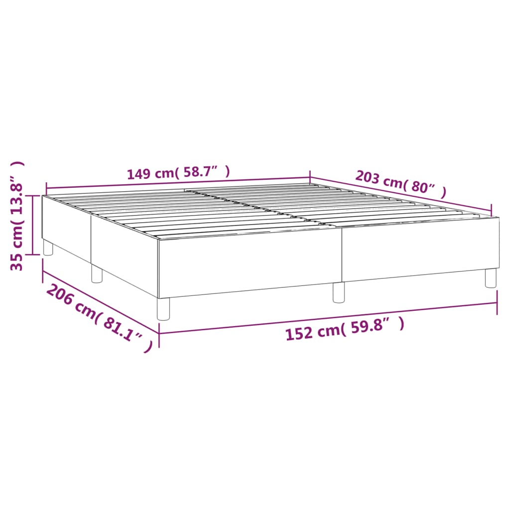 vidaXL Bed Frame Light Grey Velvet, Plywood, Engineered wood Queen
