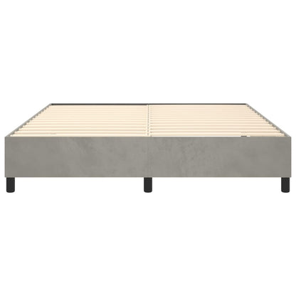 Box Spring Bed Frame Light Gray King Velvet (US Only)