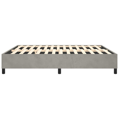Box Spring Bed Frame Light Gray King Velvet (US Only)