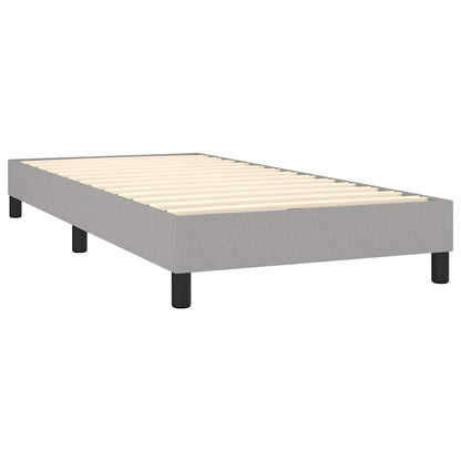 Box Spring Bed Frame Light Grey Single Fabric