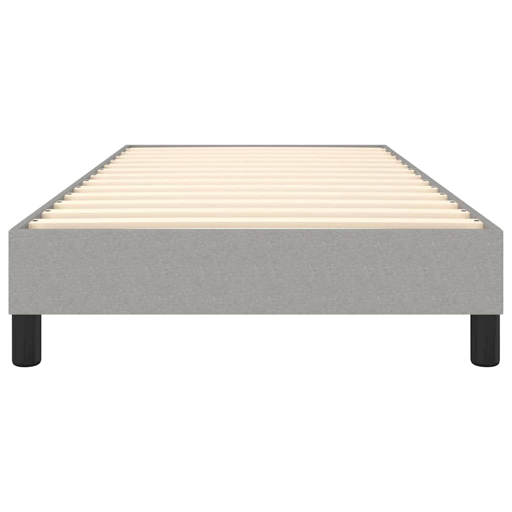 Box Spring Bed Frame Light Grey Single Fabric
