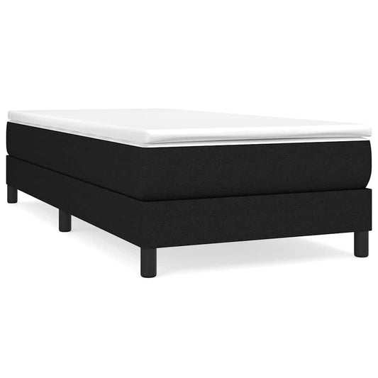 Box Spring Bed Frame Black Single Fabric