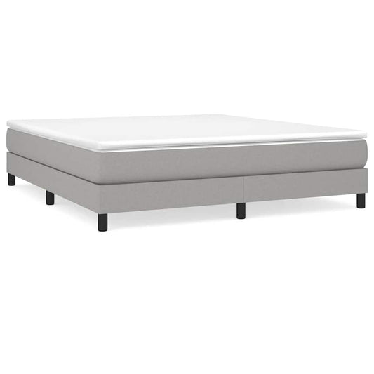 Box Spring Bed Frame Light Grey Super King Fabric