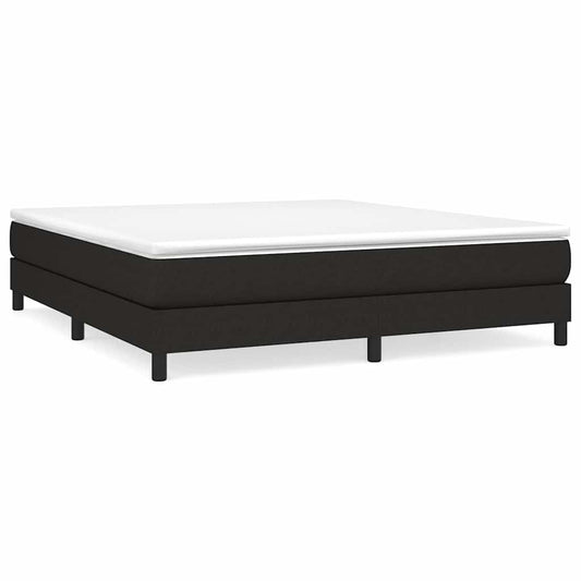 Box Spring Bed Frame Black Super King Fabric