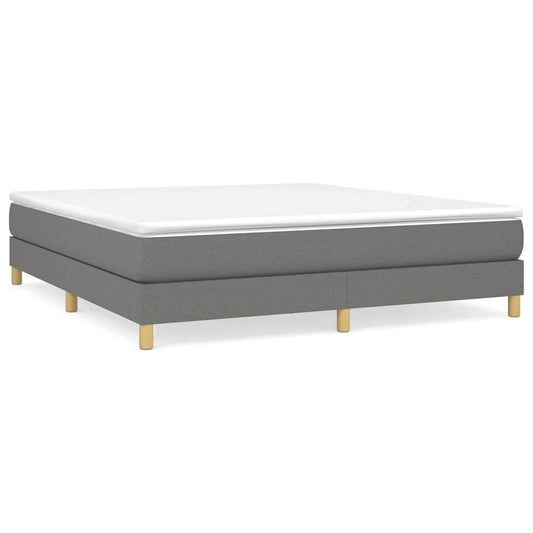Box Spring Bed Frame Dark Grey Super King Fabric