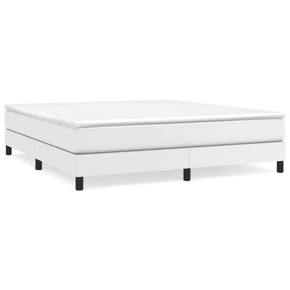 Box Spring Bed Frame White Super King Faux Leather (UK/IE/FI/NO only)
