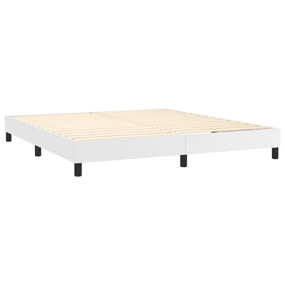 Box Spring Bed Frame White Super King Faux Leather (UK/IE/FI/NO only)