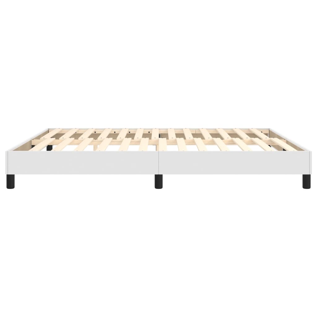 Box Spring Bed Frame White Super King Faux Leather (UK/IE/FI/NO only)