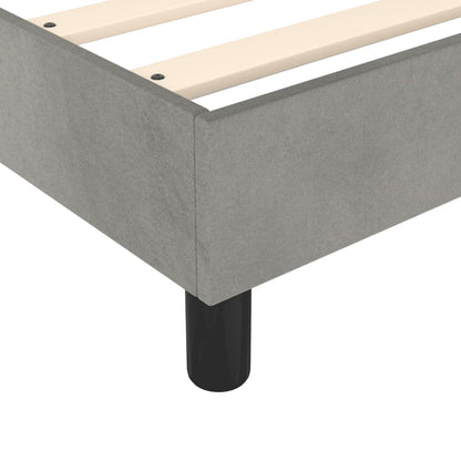Box Spring Bed Frame Light Grey Double Velvet (UK/IE/FI/NO only)