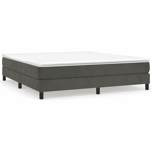 Box Spring Bed Frame Dark Grey Super King Velvet
