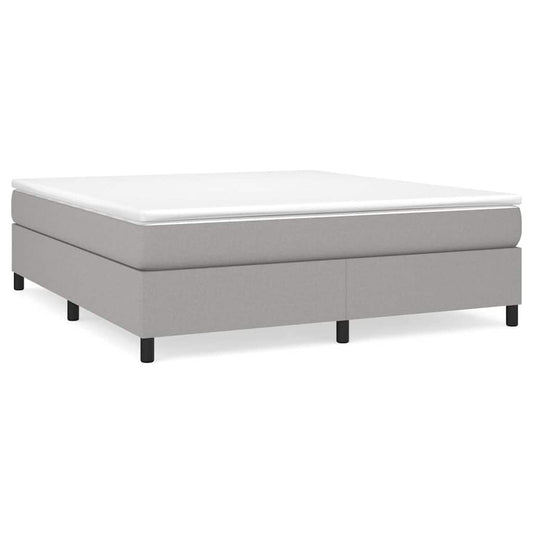 Box Spring Bed Frame Light Grey Super King Fabric