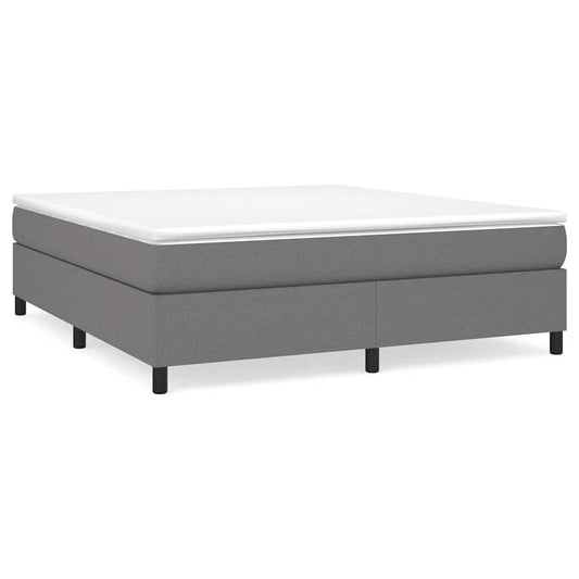 Box Spring Bed Frame Dark Grey Super King Fabric