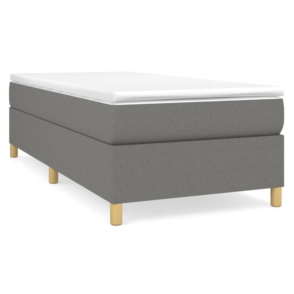 Box Spring Bed Frame Dark Grey Single Fabric (UK/IE/FI/NO only)