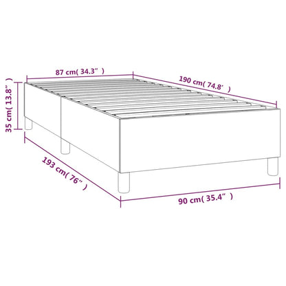 Box Spring Bed Frame Dark Grey Single Fabric (UK/IE/FI/NO only)