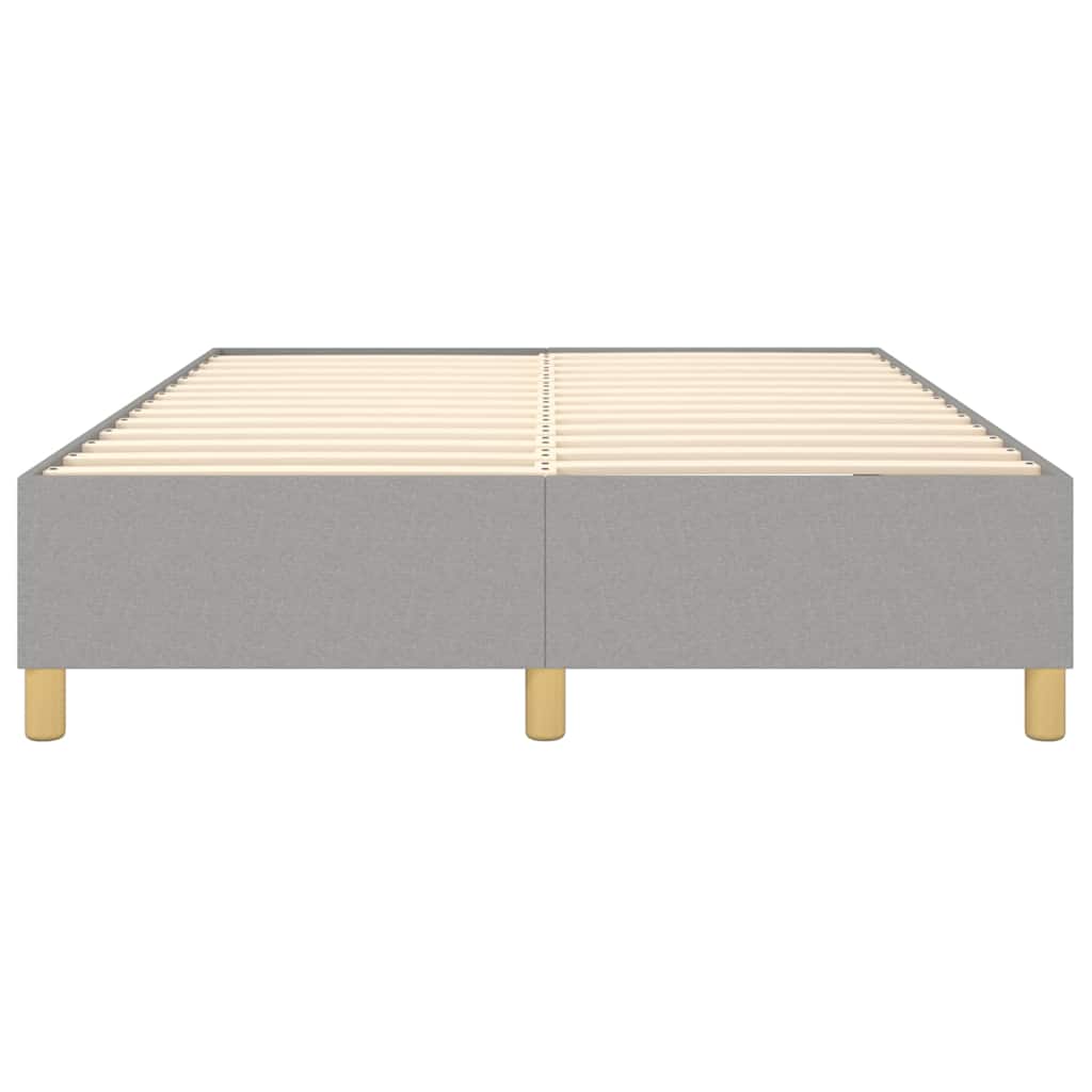 Box Spring Bed Frame Light Grey Double Fabric