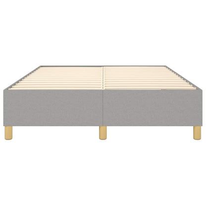 Box Spring Bed Frame Light Grey Double Fabric