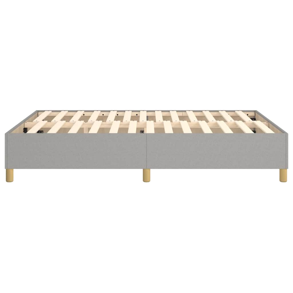 Box Spring Bed Frame Light Grey Double Fabric