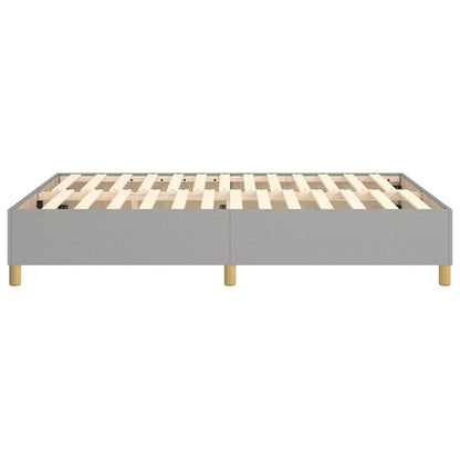 Box Spring Bed Frame Light Grey Double Fabric