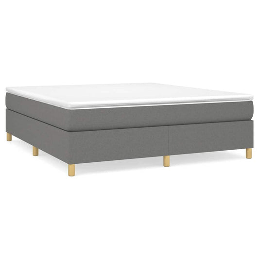 Box Spring Bed Frame Dark Grey Super King Fabric