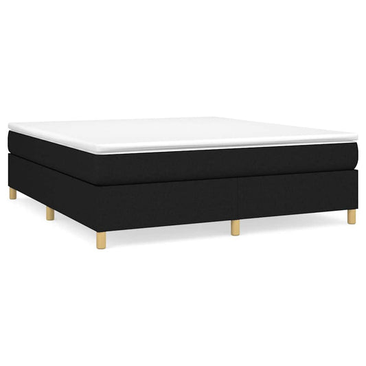 Box Spring Bed Frame Black Super King Fabric