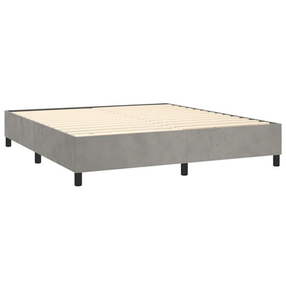 Box Spring Bed Frame Light Grey Super King Velvet (UK/IE/FI/NO only)